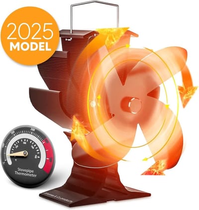 Johannes & Co - kachelventilator voor houtkachel zwart - haardventilator ecofan - warmte ventilator - verwarmingsaccessoires