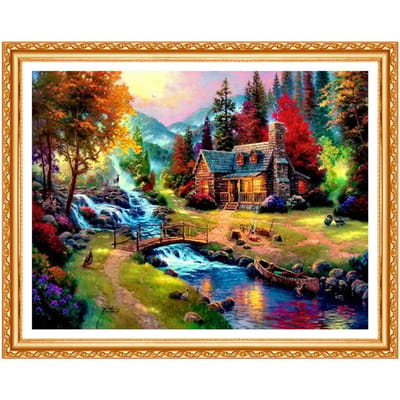 Diamant borduurwerk landschap volledige ronde Diamond schilderij Cross Stitch Rhinestone Kit Home Decor 20X30CM