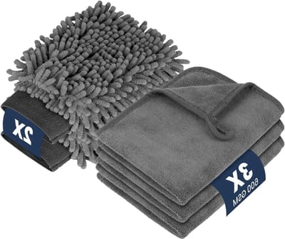 Auto reinigingsset - 5-delig met draagtas - reinigingsdoeken voor achteruitkijkspiegels - beslaan voorkomen - auto accessoires