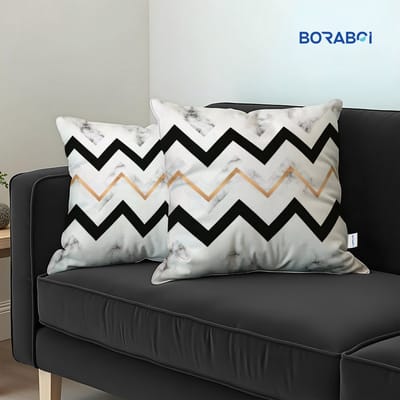 Boraboi® Luxe Decoratieve Kussenhoezen set van 2 , Zachte Suède Touch 40x40cm -(Wit,Goud,Zwart)