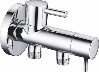 Wiesbaden Minimal Dubbele Hoekstopkraan 1/2" x 3/8" x 3/8" - Chroom