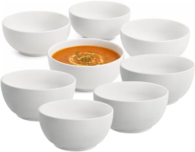 Vessia Soepkommen Ivory - wit - 16x stuks - 15 x 6.5 cm - keramiek - kommetjes / schaaltjes - 500 ml - stapelbaar