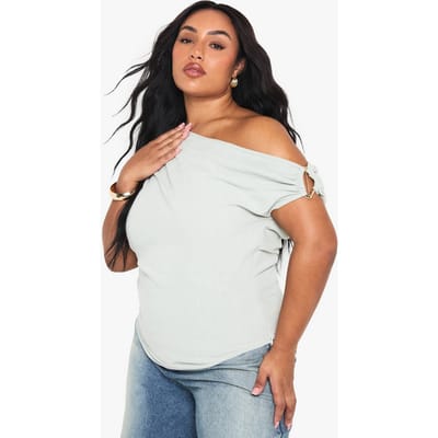 boohoo Dames PLUS top met linnen-look, verfijnde details en een losse pasvorm | Verstandig | Maat: 50