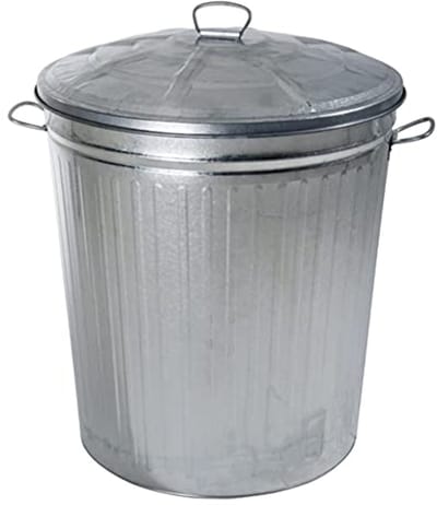 Verzinkte Emmer 80 cm - 50 Liter Afvalcontainer voor Buiten