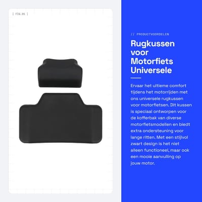 Dailygoods- Rugkussen Universeel - Motorfiets Kofferbak - Rugleuning - Polyurethaan - Zacht - Slijtvast - Motorfiets Kofferbak Pad