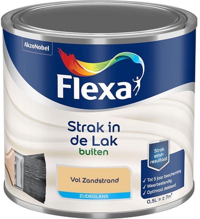 Flexa - Strak In De Lak Buitenlak Zijdeglans - Vol Zandstrand - Mengverf - 500 Ml