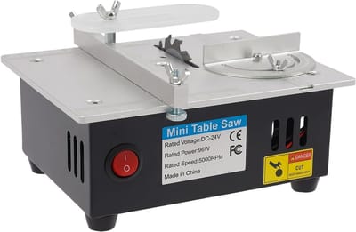 Mini Tafelzaag - Precisie zaag - Houtbewerking projecten - Compact en draagbaar - 63 mm zaagblad - Zilver zwart