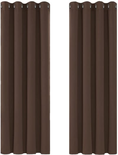 Unyqoos ® Geluidswerende en Energiezuinige Verduisteringsgordijnen voor Slaapkamer en Woonkamer, 160 x 117 cm, Bruin, Set van 2