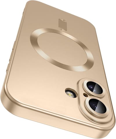 Hoesje geschikt voor iPhone 16 Hoesje Goud - Magsafe - Siliconen Shockproof Back cover geschikt voor iPhone 16 - Case geschikt voor iPhone 16 Hoesje - Met Extra Camera Lens Bescherming - Mat Goud