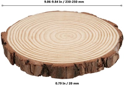 Dailygoody - Houten Plakken - Natuurlijke Houtcircles - Perfect voor DIY - 23-25 cm - Houten Onderzetters - Geschikt voor Decoratie en Ambachten