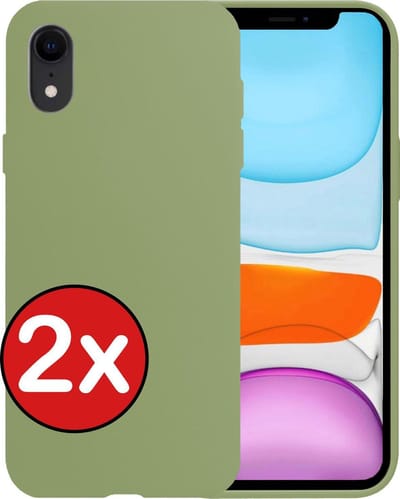 Hoesje - 2 Stuks - Geschikt voor Apple iPhone XR - Sterk & Shockproof - Telefoonhoes - Back Cover - Case Siliconen - Telefoon Hoes - Groen