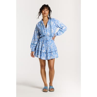 Shiwi Elsie Blouse Flower Blue Periwinkle Flower Größe: XS | Minikleider Outlet | Damen | Blau