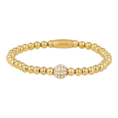 My Bendel - Goudkleurige Armband met Zirkonia Bol - met Luxe Cadeauverpakking | Sieraden Voor Dames