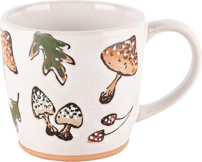 Dekoratief | Mok 'Mushroom Mood', wit, keramiek, 14x10x10cm | A245496