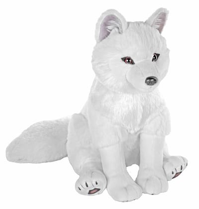 Wild Republic poolvos knuffel - knuffeldier - pluche - wit - 30 cm - zittend - vossen