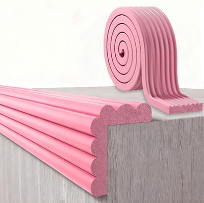 Veilige Foam Hoekbescherming voor Kinderen - Zelfklevende Randen voor Tafel, Bed en Meubels (Zwart, 5M X 8CM)