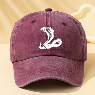 Witte Slangenprint Retro Baseballpet Lichtgewicht Eendensnavelpet Geschikt Voor Buitensporten, Vrijetijdscamping, Hip-Hop, Mannen Papa Adjustable black