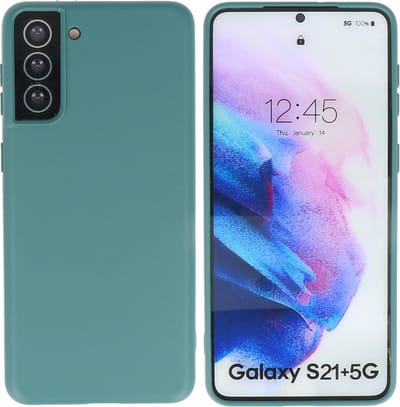 Hoesje Geschikt voor de Samsung Galaxy S21 Plus - Fashion Color Backcover Telefoonhoesje - Donker Groen