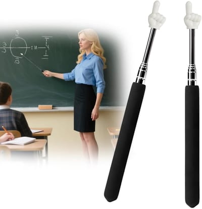 Verstelbare telescopische stokken voor leraren, 2 stuks, met duim omhoog indicator voor interactieve lessen en klasactiviteiten.