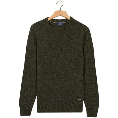Baileys Trui Crew Neck Pullover Multicolor Single Knit Donker Groen / male