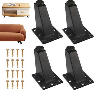Dailygoods- Meubelpoten zwart - Set van 4 - Verstelbaar 0-5 mm - Driehoekige kastpoten - Slijtvast metaal - Draagvermogen 400 kg