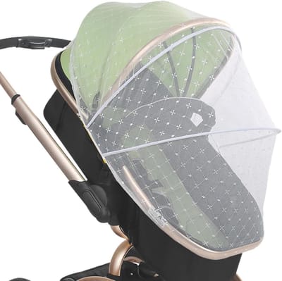 Babywagen Net - Beschermhoes Kinderwagen - Veilig Buiten - Volledige Dekking - Diameter 140 cm - Wit