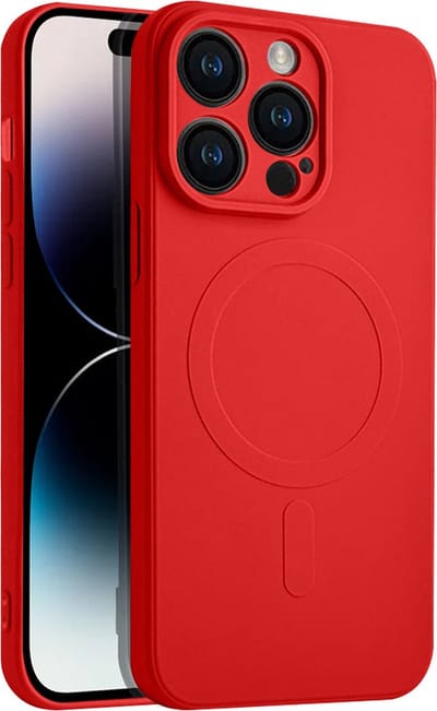 Casify Siliconen Hoesje geschikt voor MagSafe iPhone 14 Pro Hoesje - Rood