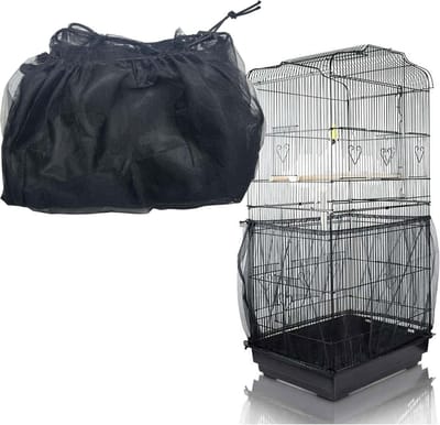 Universele Vogelkooi Deksel van Ademend Nylon, Zacht en Duurzaam, Bescherming voor Papegaaien en Vogels, Zwart