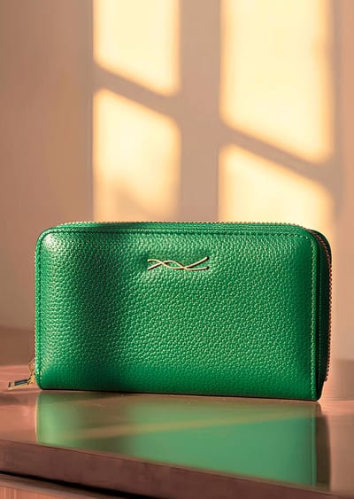 Chique portemonnee van imitatieleer - groen - Gr. Standaardmaat van Goldner Fashion