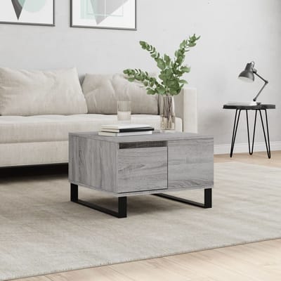 vidaXL - Salontafel - 55x55x36,5 - cm - bewerkt - hout - grijs - sonoma - eikenkleurig