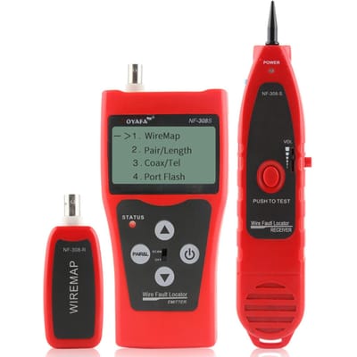 NOYAFA Testeur de câble réseau LCD multifonctionnel Localisateur de ligne haute précision Testeur de ligne coaxiale red