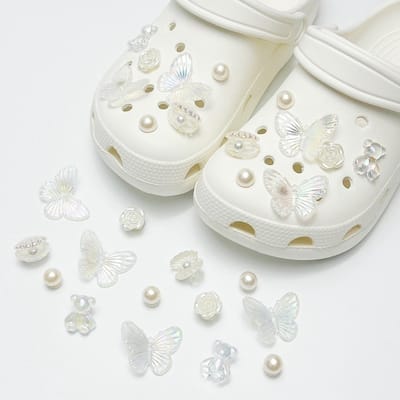 Schoenaccessoires-geschikt voor crocs charms- geschikt voor crocs pins- geschikt voor crocs Accessoires- geschikt voor Crocs Jibbitz-CJ-250 transparante schelp vlinder beer