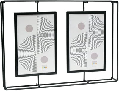 Deknudt Frames multifotolijst - zwart metaal - vintage - 2x foto 10x15