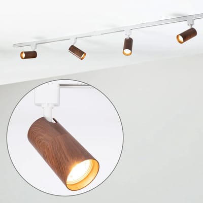 Modern 1-fase railsysteem 1,5 meter met walnoot houtlook - Loek