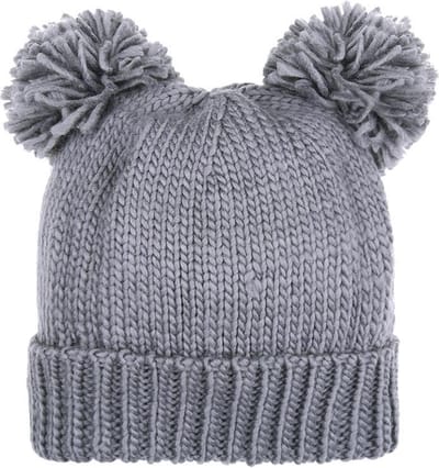 Beanie - muts PomPom Fun grijs