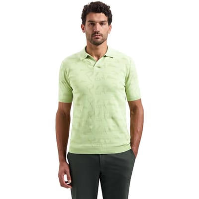 No Excess Pullover Short Sleeve Polo Jacquard Green  2XL