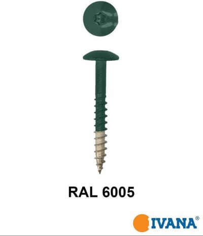Ivana Gevelschroef t.b.v. Trespa RAL6005 Mosgroen TX-20 4.8x38 100St