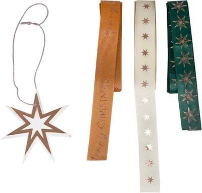 Ginger Ray - Kerst cadeaulabels met lint