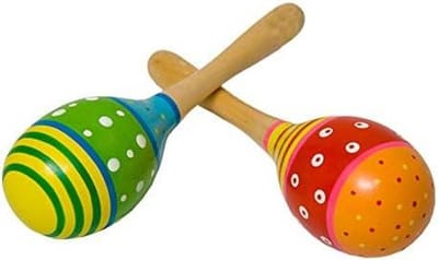 Houten Maracas Set - Muziekinstrumenten Percussie - Muziek Maken - Natuurlijk Hout - 20 cm - Gesorteerd