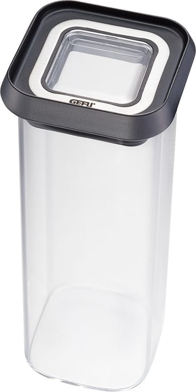 Voorraadbus, Vierkant, 400 ml, Glas, Stapelbaar, Incl. stickers/labels - GEFU | PANTRY