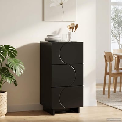 vidaXL - Dressoir - Zwart - 33.5 - x - 34.5 - x - 75 - cm - Bewerkt - hout