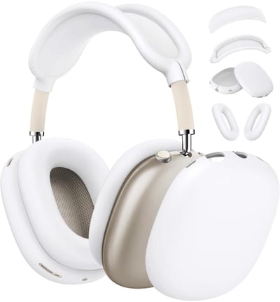 4-delige set - Siliconen Hoes - voor AirPods Max Hooftelefoons 1，2 van – Siliconen Oorkussens Beschermhoes - Oorschelp Beschermhoes, Hoofdband Beschermhoes – Anti-Kras Zachte Siliconen Beschermer – wit