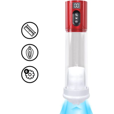MaxLift - 6 Function Suction Masturbator Pump - Metallic Red