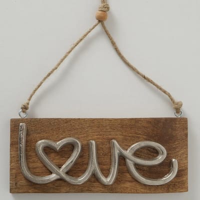 hanger tekstbord hart love en home set van 2 stuks