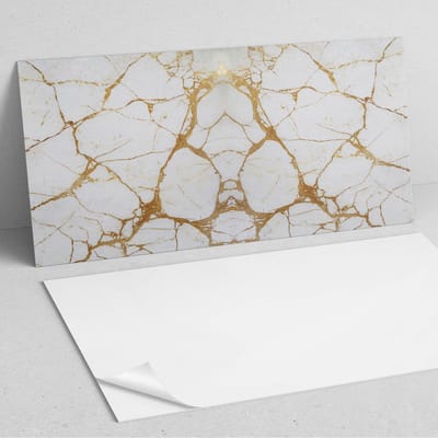 Coloray Wandpanelen Zelfklevend - Elegant marmer met aderen PVC Wandpaneel - 100 cm x 50 cm - Wit Wandbekleding Zelfklevend - 1 stuk - Texturen Wandpanelen Zelfklevend - Wandbord Keuken - Wandpaneel Badkamer