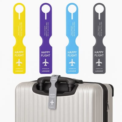 Bagagelabel Set – 4 Stuks – Kofferlabels van Waterproof PVC – Neon/Pastel – Duurzaam & Herkenbaar