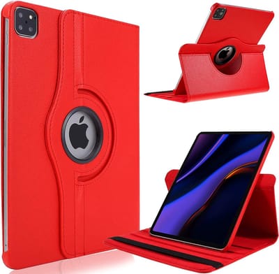Book Cover Geschikt voor: Apple iPad Pro 13 Inch (2024) Draaibaar Hoesje - Multi stand Case - Rood