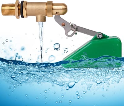 Virtubuy - 1.2cm Verstelbare Messing Kogelklep - Floatklep voor Waterreservoir - Automatische Watertoevoer - Kleur: Messing - Ideaal voor Dierenwa