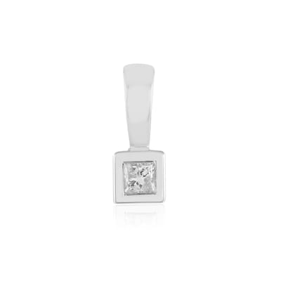 Cavill - Zilveren Hanger - 925 Sterling Zilver Rhodium - 0,054 ct I3 H Diamant Prinsessenslijpsel - Minimalistisch Vierkant Bezet