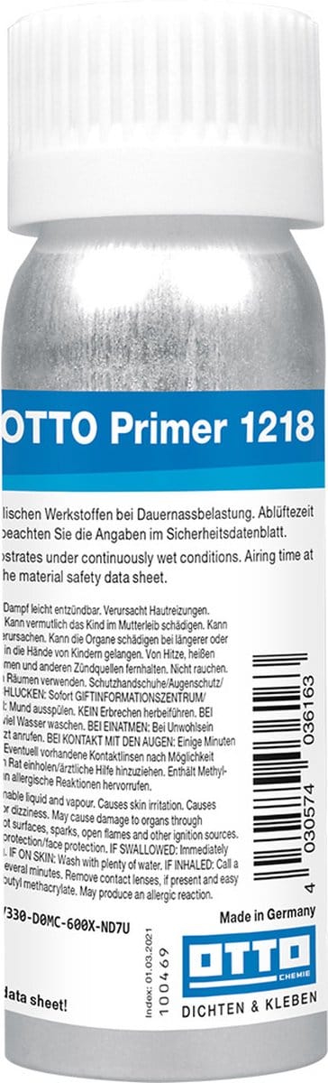 Otto Primer 1218 siliconenprimer - 100 ml blik - voor constante waterbelasting bij kit gevel